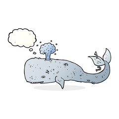 cartoon whale with thought bubble