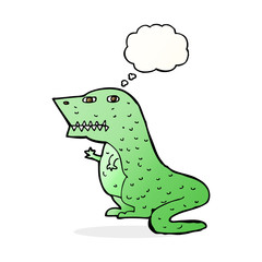 cartoon dinosaur with thought bubble