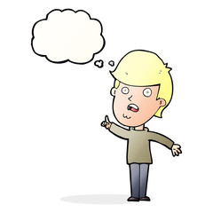 cartoon man asking question with thought bubble