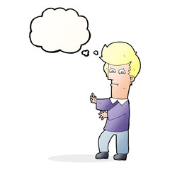 cartoon man gesturing wildly with thought bubble