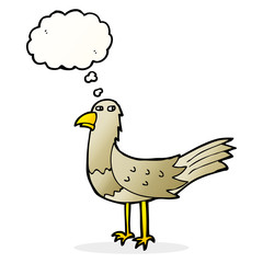 cartoon bird with thought bubble