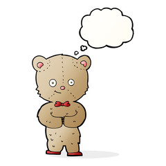Obraz na płótnie Canvas cartoon teddy bear with thought bubble