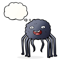 cartoon spider with thought bubble