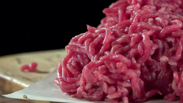 Minced rotating beed Meat (not seamless loopable 4K footage)
