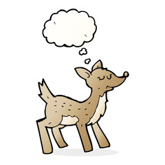 cute cartoon deer with thought bubble
