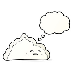 cartoon cloud with thought bubble