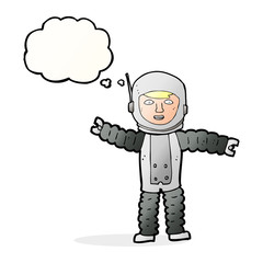 cartoon astronaut with thought bubble