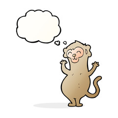 cartoon monkey with thought bubble