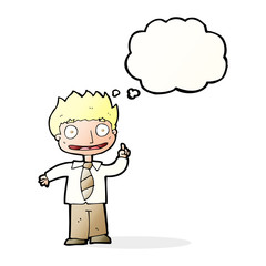 cartoon man with idea with thought bubble