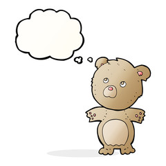 cartoon funny teddy bear with thought bubble