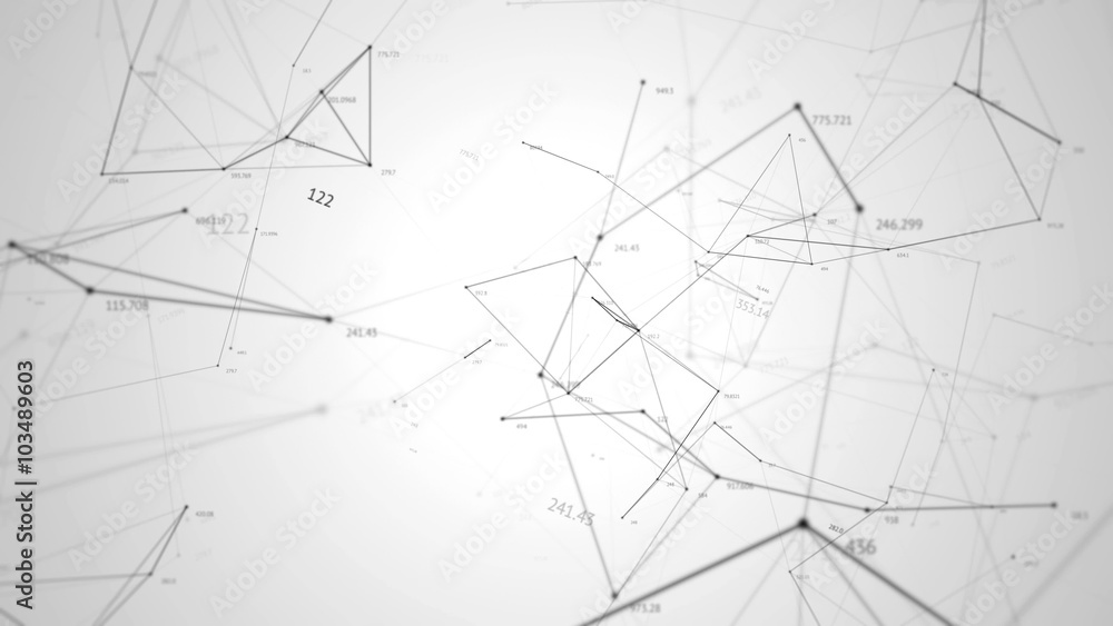 Poster abstract background made of array of points and digits. can be used as digital dynamic wallpaper, te