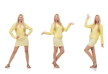 Obraz premium Collage of woman isolated on white