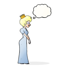 cartoon princess with thought bubble