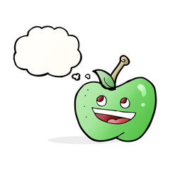 cartoon apple with thought bubble