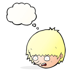 cartoon stressed face with thought bubble