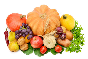 fruits and vegetables isolated on a white background