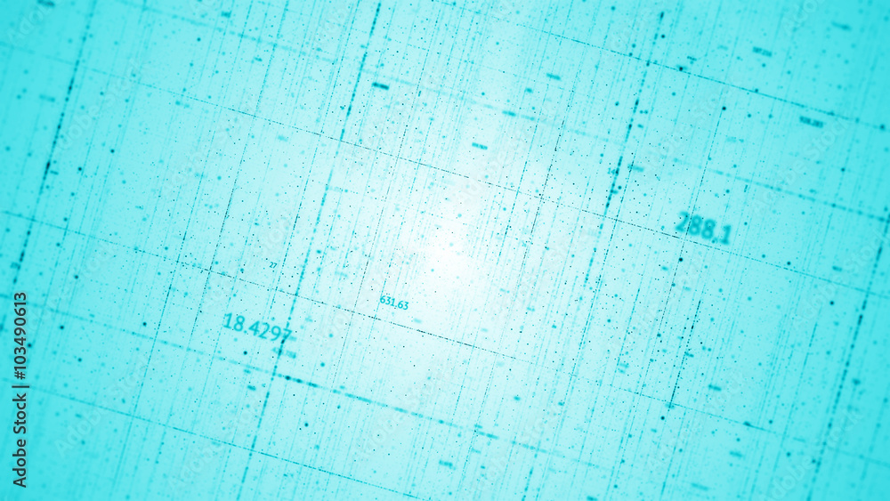 Poster abstract background made of array of points and digits. can be used as digital dynamic wallpaper, te