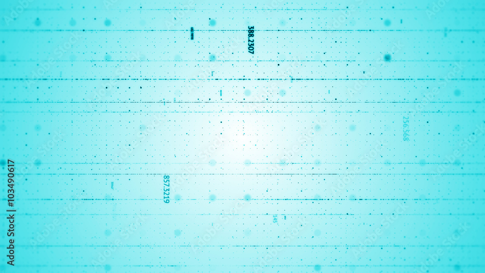 Poster abstract background made of array of points and digits. can be used as digital dynamic wallpaper, te
