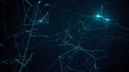 Abstract background made of array of points and digits. Can be used as digital dynamic wallpaper, technology background.
