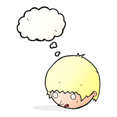 cartoon shocked face with thought bubble
