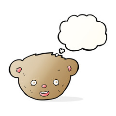 cartoon teddy bear face with thought bubble