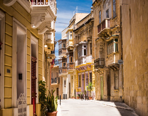 typical narrow street in Valletta