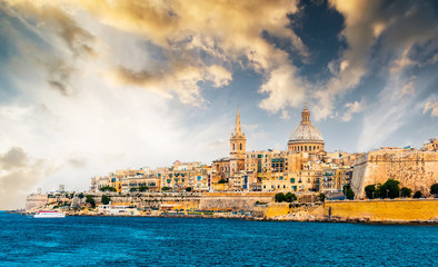 Fototapeta premium View of Marsamxett Harbour and Valletta
