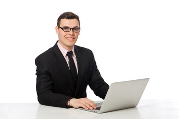 Young businessman isolated on the white