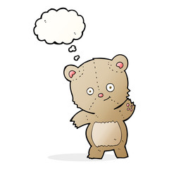 cartoon teddy bear with thought bubble