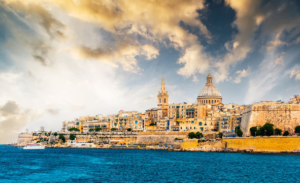 View of Marsamxett Harbour and Valletta
