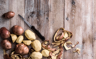 row popato on a cutting board