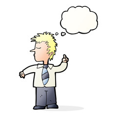 cartoon man making his point with thought bubble