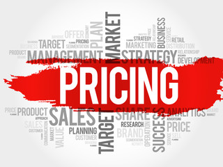 Pricing word cloud, business concept