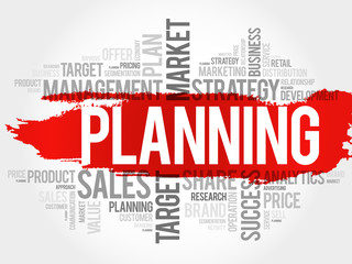 Planning word cloud, business concept