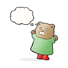 funny cartoon bear with thought bubble