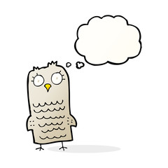 cartoon owl with thought bubble