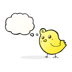 cartoon bird with thought bubble