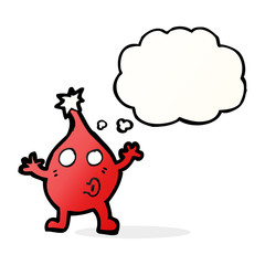 cartoon funny christmas character with thought bubble