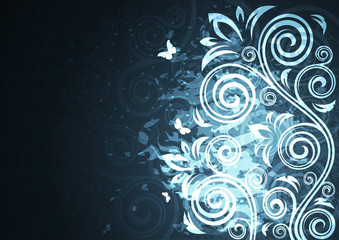 Abstract vintage floral vector illustration.