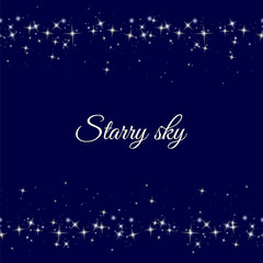 Starry frame on dark blue background