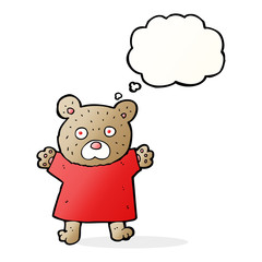 cartoon cute teddy bear with thought bubble