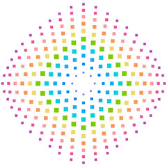 Rainbow element background in a lot of squares