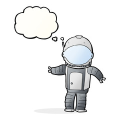cartoon astronaut with thought bubble