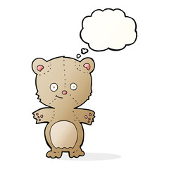 Obraz na płótnie Canvas cartoon teddy bear with thought bubble