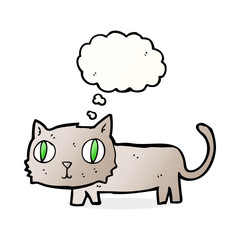 cartoon cat with thought bubble