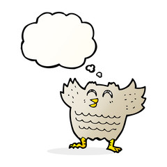 cartoon owl with thought bubble