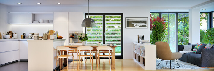 panorama view inside family home
