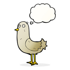 cartoon bird with thought bubble