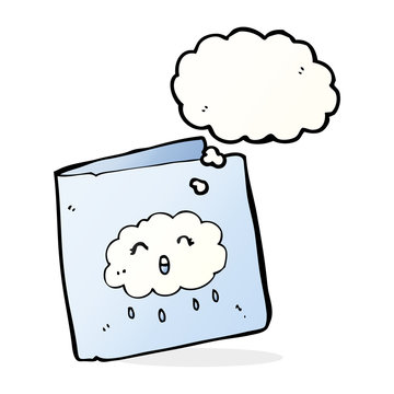 recommend clip art: cartoon card with cloud pattern with thought bubble