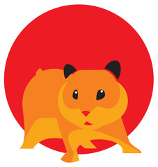 Vector cute hamster.